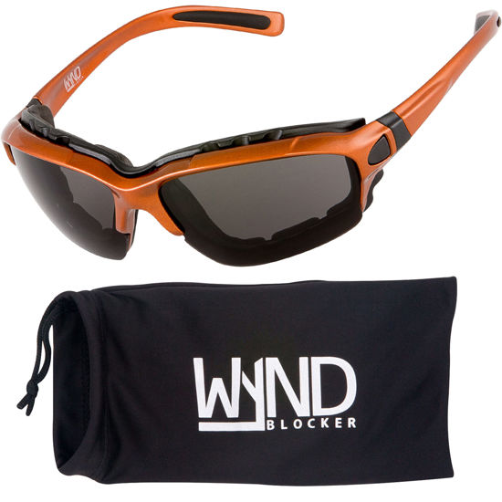 Picture of WYND Blocker Motorcycle Riding Glasses Extreme Sports Wrap Sunglasses, Orange, Smoke