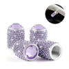 Picture of Alpmosn Car Wheel Tire Valve Caps, 4 PCS Bling Tire Valve Caps, Crystal Tire Caps Shinny Rhinestone for Women, Universal Car Dustproof Tire Valve Caps for Cars, Trucks, SUV and Motorcycles (Purple)