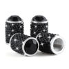 Picture of Alpmosn Car Wheel Tire Valve Caps, 4 PCS Bling Tire Valve Caps, Crystal Tire Caps Shinny Rhinestone for Women, Universal Car Dustproof Tire Valve Caps for Cars, Trucks, SUV and Motorcycles (Black)