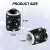 Picture of Alpmosn Car Wheel Tire Valve Caps, 4 PCS Bling Tire Valve Caps, Crystal Tire Caps Shinny Rhinestone for Women, Universal Car Dustproof Tire Valve Caps for Cars, Trucks, SUV and Motorcycles (Black)