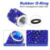 Picture of Alpmosn Car Wheel Tire Valve Caps, 4 PCS Bling Tire Valve Caps, Crystal Tire Caps Shinny Rhinestone for Women, Universal Car Dustproof Tire Valve Caps for Cars, Trucks, SUV and Motorcycles (Blue)