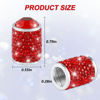 Picture of Alpmosn Car Wheel Tire Valve Caps, 4 PCS Bling Tire Valve Caps, Crystal Tire Caps Shinny Rhinestone for Women, Universal Car Dustproof Tire Valve Caps for Cars, Trucks, SUV and Motorcycles (Red)