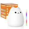 Picture of loatme Night Light for Kids, Cute Cat Squishy Silicone Lamp with 2 Levels of Brightness, Kawaii Touch Nightlight for Room Decor, Perfect Gifts for Baby, Girl, Boy, Toddler, Nursery