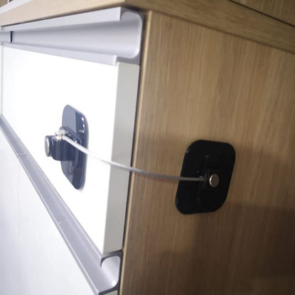 Picture of YEYA Upgraded Child Locks for Cabinets, Drawer Locks with Key, Cabinet Locks for Baby Proofing 2 Pack Black