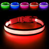 Picture of LED Dog Collar, Light Up Dog Collar USB Rechargeable, Brightest Dog Lights for Night Walking, Adjustable Dog Collar Light for Dog Safety(Large, Ruby Red)