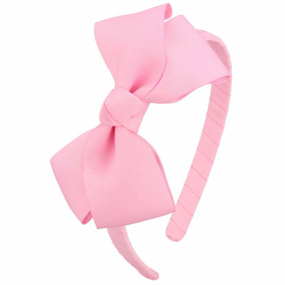 Picture of 7Rainbows Fashion Cute Rose Pink Bow Headband for Girls Toddlers.