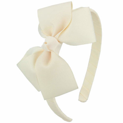 Picture of 7Rainbows Cute Ivory Bow Headband for Girls Toddlers.