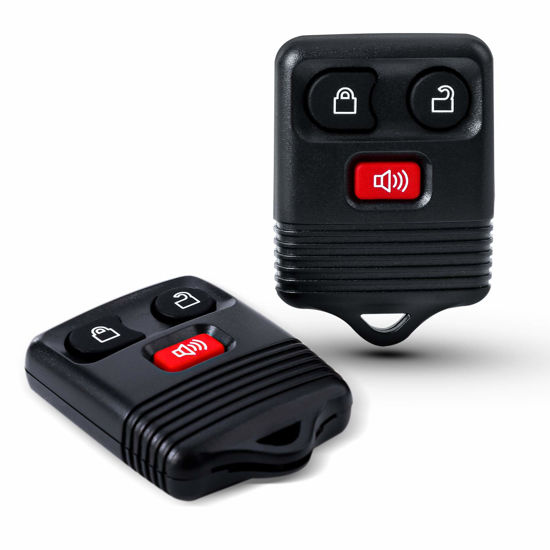 Picture of Big-Autoparts 2 Replacement Keyless Entry Remote Key Fob Clicker Transmitter Compatible with Ford 1998-2016 F-150 F-250 F-350, Mazda, Mercury, Lincoln - 3 Button