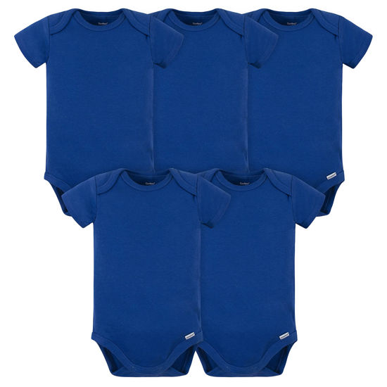 Picture of Gerber Baby 5 Pack Onesies Multi-Packs Bundle Interlock 180 gsm, Blue, 12 Months