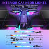 Picture of LivTee Accent Interior Car Lights, Smart Car Interior Lights with App Control, RGB LED Lights with Music Mode and DIY Mode, 2 Lines Design LED Lights for Cars with Charger, Car Accessories for Women