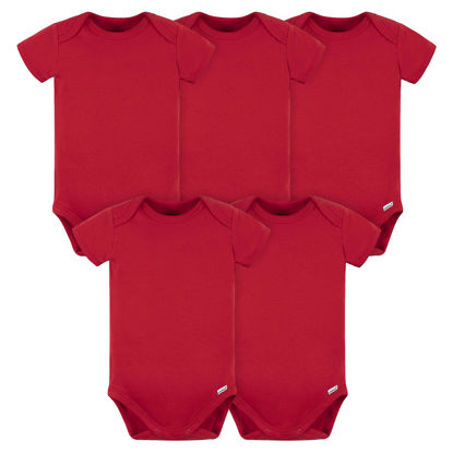 Picture of Gerber unisex baby 5 Pack Onesies Multi-packs Bundle Interlock 180 Gsm Shirt, Red, 3-6 Months US