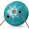 Picture of Steel Tongue Drum Hand Drums: 6 Inch 8 Notes Metal Musical Instruments, Music Gifts for Family Friends (Malachite)