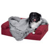 Picture of Furhaven Waterproof Throw Blanket for Dogs & Indoor Cats, Washable - Shaggy Plush Calming Long Faux Fur & Velvet Dog Blanket - Gray, Small