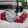 Picture of Furhaven Waterproof Throw Blanket for Dogs & Indoor Cats, Washable - Shaggy Plush Calming Long Faux Fur & Velvet Dog Blanket - Gray, Small