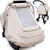 Picture of Waterproof Baby Car Seat Cover，YVMVDV Patented Cold Weather Carseat Cover for Babies,Infant Car Seat Cover Canopy for Boy Girls, Keeps Babies Warm and Cozy (Beige)