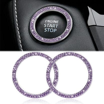 Picture of WINKA Car Engines Start Stop Accessories for Car Interior Decoration Light Purple 2pcs Rhinestone Sticker