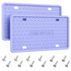 Picture of QiqaMole 2 Pack Silicone License Plate Frame Front Back License Plate Cover License Plate Bracket Holder Rust-Proof, Rattle-Proof, Weather-Proof, for US CA Standard Cars (Purple)