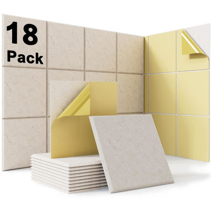 Picture of 18 Pack Camel Acoustic Panels 12"X12"X 0.4"Soundproof Wall Panels Wall Decoration Sound Absorbing Panel High-Density Sound Deadening Panels,Acoustic Treatment Panel For Home Studio