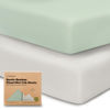 Picture of Pack and Play Sheets Fitted, 2-Pack Mini Crib Sheets - Pack N Play Sheets, Organic Fitted Crib Sheet for Pack and Play Mattress, Playard Baby Crib Sheets, Crib Sheets Neutral for Boys, Girls (Sage)
