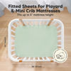 Picture of Pack and Play Sheets Fitted, 2-Pack Mini Crib Sheets - Pack N Play Sheets, Organic Fitted Crib Sheet for Pack and Play Mattress, Playard Baby Crib Sheets, Crib Sheets Neutral for Boys, Girls (Sage)
