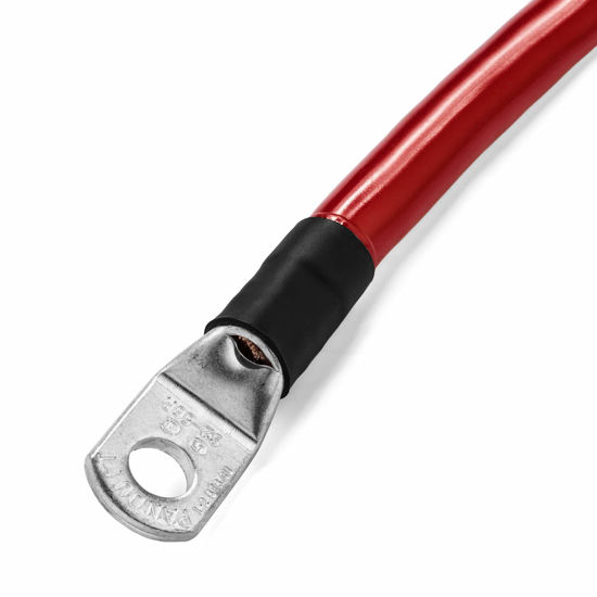 Picture of Spartan Power Red 1 Foot 2 AWG Battery Cable, Positive Only 3/8" M10