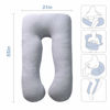 Picture of MOON PINE U Shaped Pregnancy Pillow, Maternity Full Body Pillow for Back, Legs and Belly Support, Sleeping Pillow for Pregnant Women and Side Sleepers with Removable Cover (Blue Grey)