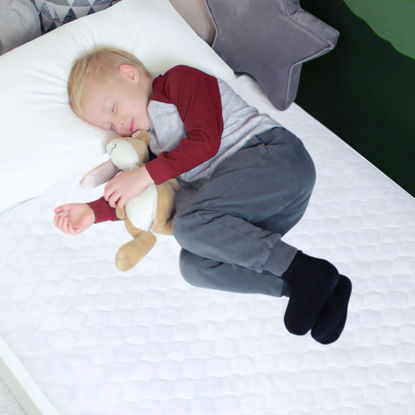 Picture of Hygge Sheets® Potty Training Pee Pads for Kids, Toddlers - 2 Pack - 100% Waterproof, Non Slip Bed Wetting Pad for Twin Beds - Washable, Reusable Mattress & Sheet Protector - White