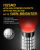 Picture of AUXITO Upgraded 3157 LED Bulbs Red, 500% Brighter 3056 3156 3057 4157 LED Bulbs 102-SMD Chipsets with Projector for Brake Lights Tail Lights Stop Turn Signal Reverse Back Up Parking Lights, Pack of 2