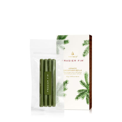 Picture of Thymes Frasier Fir Car Diffuser Refills - 4 Air Freshener Car Diffuser Reeds - Long-Lasting Car Air Freshener Refills with Fresh Scent - Thymes Car Essentials - Car Fragrance Diffuser Sold Separately