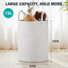 Picture of Woven Rope Laundry Hamper Basket by YOUDENOVA, 72L Tall Luandry Basket, Baby Nursery Hamper for Blanket Storage, Clothes Hamper for Laundry in Bedroom-Large-Pure White