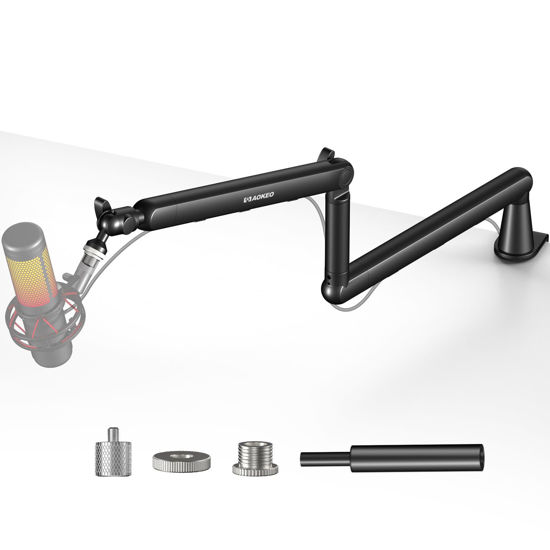 Picture of Microphone Arm,Aokeo AK-55 Desk Low Profile Adjustable Mic Boom Arm Stand,Suitable For Blue Yeti,Snowball iCE, HyperX QuadCast,SoloCast,Elgato Wave,Etc