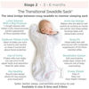Picture of Amazing Baby Transitional Swaddle Sack with Arms Up Half-Length Sleeves and Mitten Cuffs, Small, 0-3 months, 6-14 lbs, Tiny Elephants, Sterling (Arms Up Swaddle, Transition Swaddle Sleep Sack)