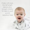 Picture of Amazing Baby Transitional Swaddle Sack with Arms Up Half-Length Sleeves and Mitten Cuffs, Small, 0-3 months, 6-14 lbs, Tiny Elephants, Sterling (Arms Up Swaddle, Transition Swaddle Sleep Sack)