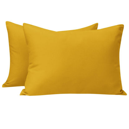 Picture of NTBAY Microfiber Toddler Pillowcases with Envelope Closure, 2 Pack 100% Brushed Microfiber Soft Travel Kids Nursery Pillow Cases, 14"x20" Fits Pillows Sized 12"x16" 13"x18" 14"x19", Ginger Yellow