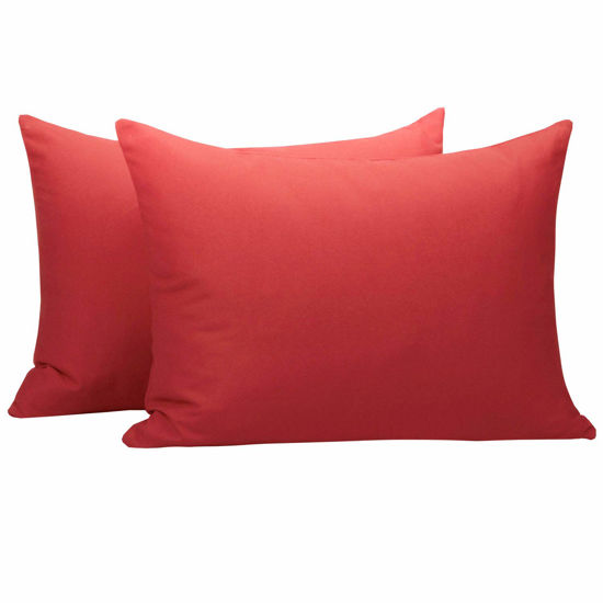 Picture of NTBAY Zippered Toddler Pillowcases Set of 2, 100% Brushed Microfiber 13x18 Pillowcases, Super Soft and Cozy Travel Kids Nursery Pillow Cases, 13x18 Inches, Wine Red