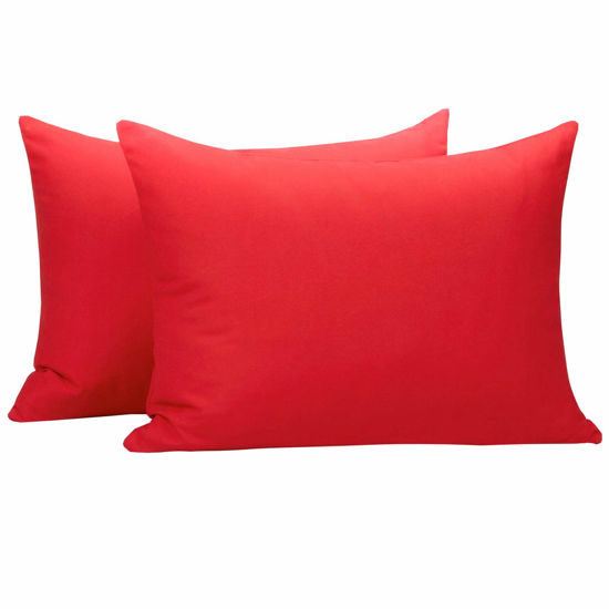 Picture of NTBAY Zippered Toddler Pillowcases Set of 2, 100% Brushed Microfiber 13x18 Pillowcases, Super Soft and Cozy Travel Kids Nursery Pillow Cases, 13x18 Inches, Red