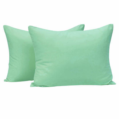 Picture of NTBAY Zippered Toddler Pillowcases Set of 2, 100% Brushed Microfiber 13x18 Pillowcases, Super Soft and Cozy Travel Kids Nursery Pillow Cases, 13x18 Inches, Mint