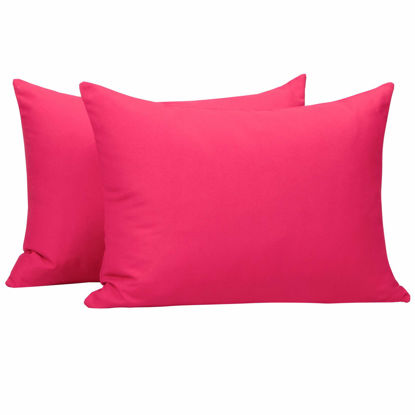 Picture of NTBAY Zippered Toddler Pillowcases Set of 2, 100% Brushed Microfiber 13x18 Pillowcases, Super Soft and Cozy Travel Kids Nursery Pillow Cases, 13x18 Inches, Magenta