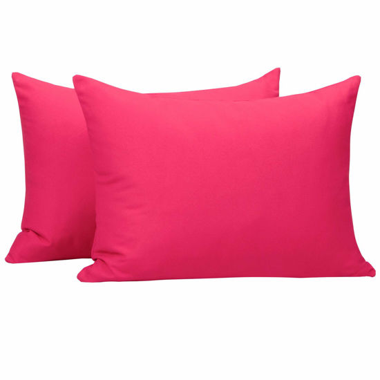 Picture of NTBAY Zippered Toddler Pillowcases Set of 2, 100% Brushed Microfiber 13x18 Pillowcases, Super Soft and Cozy Travel Kids Nursery Pillow Cases, 13x18 Inches, Magenta