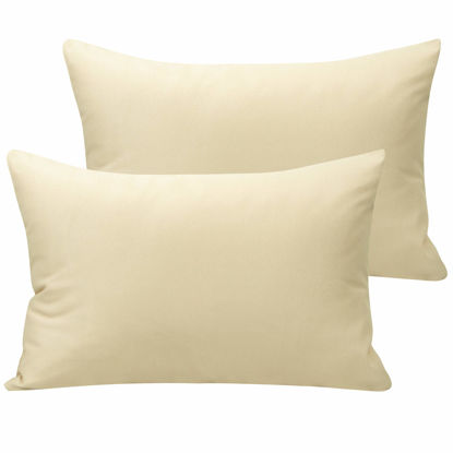 Picture of NTBAY Microfiber Toddler Pillowcases with Envelope Closure, 2 Pack 100% Brushed Microfiber Super Soft Travel Kids Nursery Pillow Cases, 14"x20" Fits Pillows Sized 12"x16" 13"x18" 14"x19", Khaki