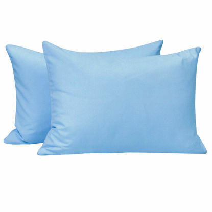 Picture of NTBAY Zippered Toddler Pillowcases Set of 2, 100% Brushed Microfiber 13x18 Pillowcases, Super Soft and Cozy Travel Kids Nursery Pillow Cases, 13x18 Inches, Sky Blue