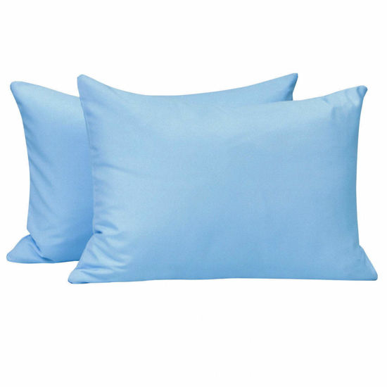 Picture of NTBAY Zippered Toddler Pillowcases Set of 2, 100% Brushed Microfiber 13x18 Pillowcases, Super Soft and Cozy Travel Kids Nursery Pillow Cases, 13x18 Inches, Sky Blue