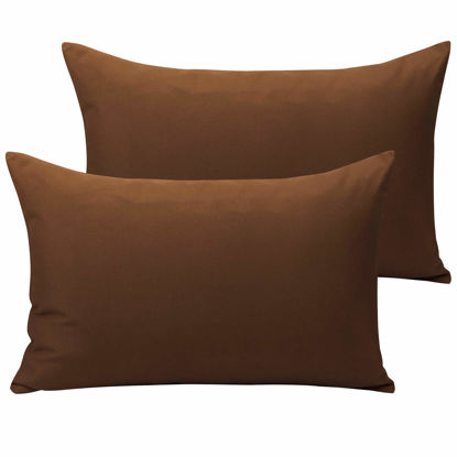 Picture of NTBAY Microfiber Toddler Pillowcases with Envelope Closure, 2 Pack 100% Brushed Microfiber Super Soft Travel Kids Nursery Pillow Cases, 14"x20" Fits Pillows Sized 12"x16" 13"x18" 14"x19", Brown