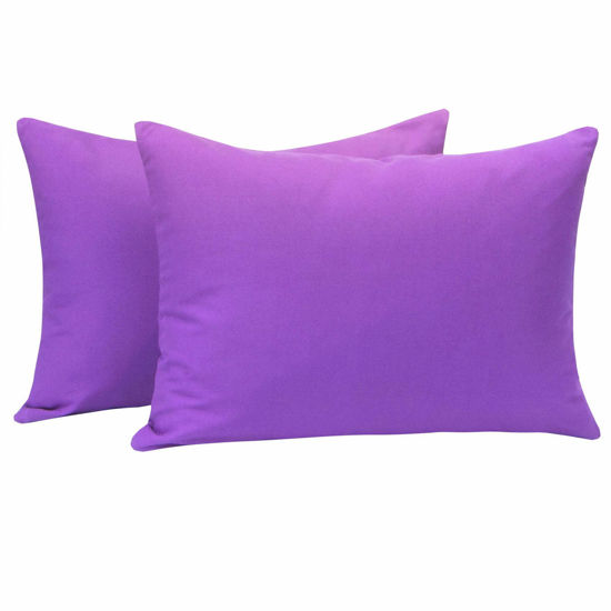 Picture of NTBAY Zippered Toddler Pillowcases Set of 2, 100% Brushed Microfiber 13x18 Pillowcases, Super Soft and Cozy Travel Kids Nursery Pillow Cases, 13x18 Inches, Purple