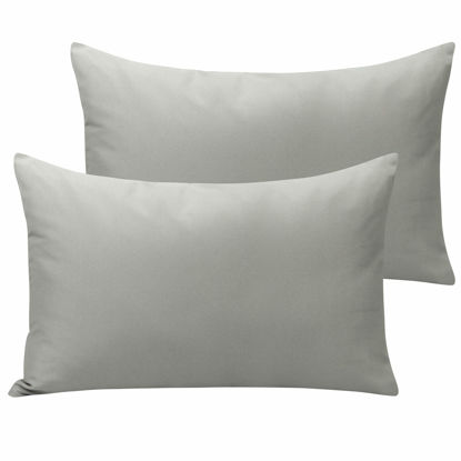 Picture of NTBAY Microfiber Toddler Pillowcases with Envelope Closure, 2 Pack 100% Brushed Microfiber Super Soft Travel Kids Nursery Pillow Cases, 14"x20" Fits Pillows Sized 12"x16" 13"x18" 14"x19", Smoke Grey
