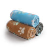 Picture of Luciphia 1 Pack 3 Blankets Fluffy Premium Fleece Pet Blanket Flannel Paw Printed Throw for Dog Cat(Medium 30x20'', Grey/Brown/Blue)