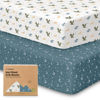 Picture of 2-Pack Crib Sheets for Boys, Girls - Viscose Derived from Bamboo Fitted Crib Sheet, Baby Crib Sheets Neutral, Crib Mattress Sheet, Toddler Bed Sheets, Baby Sheets for Crib Fitted Sheets (Dragon Tale)