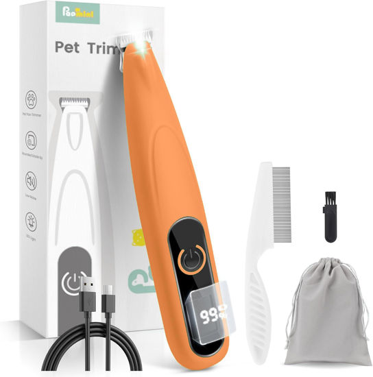Picture of PAPMINI Dog Paw Trimmer with LED Display, 35dB Ultra-Low Noise Paw Trimmer for Dogs, Cordless Dog Clippers for Grooming with LED Light, Type-C Rechargeable Dog Hair Clippers for Paws, Ears, Face, Rump