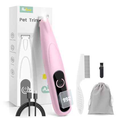 Picture of PAPMINI Dog Paw Trimmer with LED Display,35dB Ultra-Low Noise Dog Clippers for Grooming,Cordless Dog Grooming Clippers with LED Light,Type-C Rechargeable Dog Hair Clippers for Paws, Ears, Face, Rump