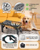 Picture of Jovrun Elevated Dog Bowls, Dog Feeder with 2 Stainless Steel Bowls &1 Slow Feeder Dog Bowls, 5 Heights Adjustable Raised Dog Bowls Stand for Medium Large Dogs, Dog Food Bowls with Non-Slip Feet